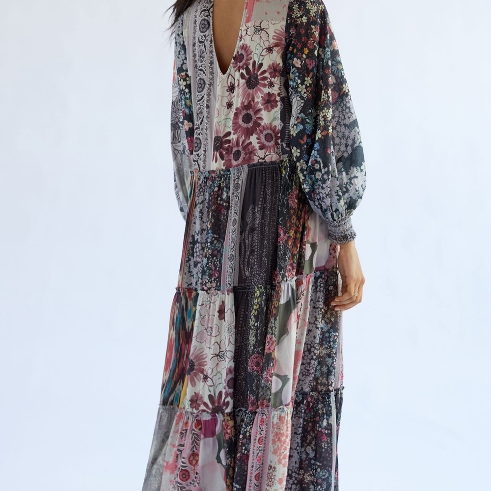 Anthropologie Floral Patchwork Maxi Dress - Picture 2 of 9